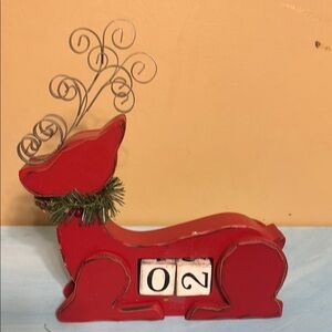 Red Reindeer Holiday Countdown Decor